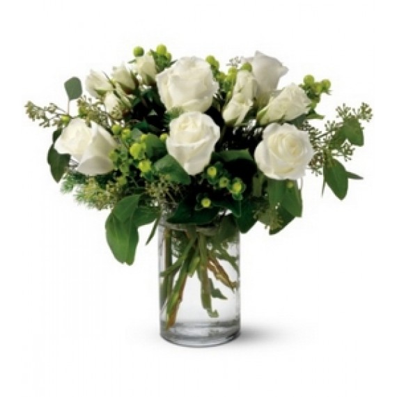 Buchet cu 13 trandafiri albi